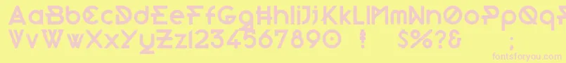 Morden Font – Pink Fonts on Yellow Background
