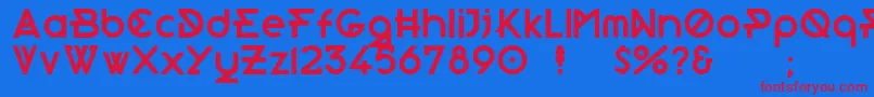 Morden Font – Red Fonts on Blue Background