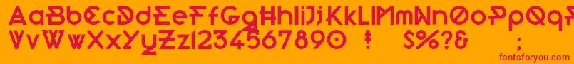Morden Font – Red Fonts on Orange Background