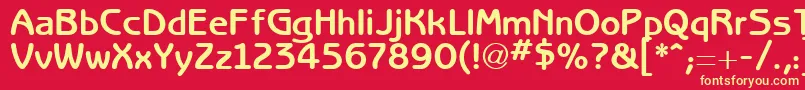 BenjaminGothic Font – Yellow Fonts on Red Background