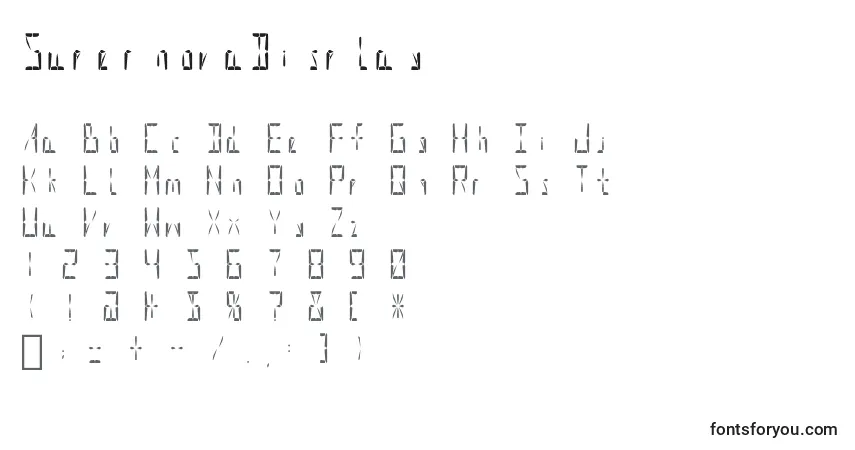 Schriftart SupernovaDisplay – Alphabet, Zahlen, spezielle Symbole