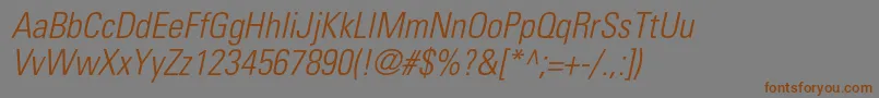 Police PartnerlightcondensedItalic – polices brunes sur fond gris