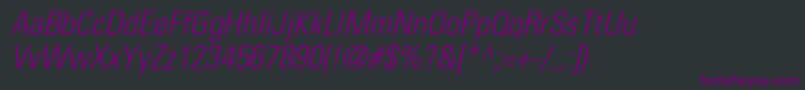 Шрифт PartnerlightcondensedItalic – фиолетовые шрифты на чёрном фоне