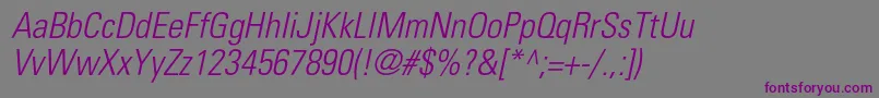 Шрифт PartnerlightcondensedItalic – фиолетовые шрифты на сером фоне