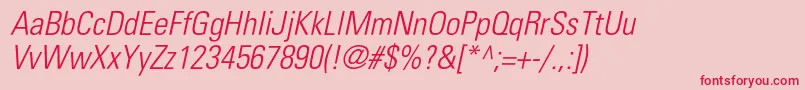 PartnerlightcondensedItalic-Schriftart – Rote Schriften auf rosa Hintergrund