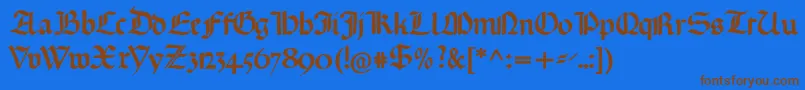 Gotischemissalschrift Font – Brown Fonts on Blue Background