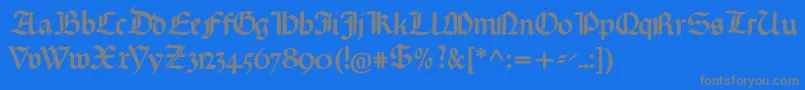 Gotischemissalschrift Font – Gray Fonts on Blue Background