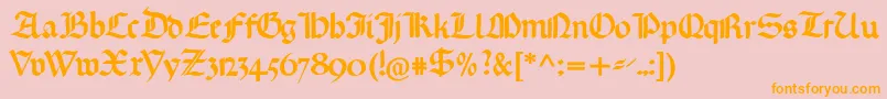Gotischemissalschrift Font – Orange Fonts on Pink Background