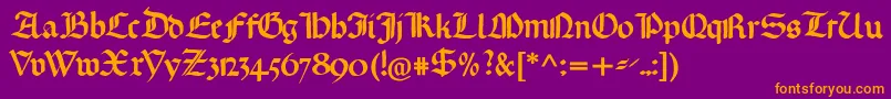 Gotischemissalschrift Font – Orange Fonts on Purple Background