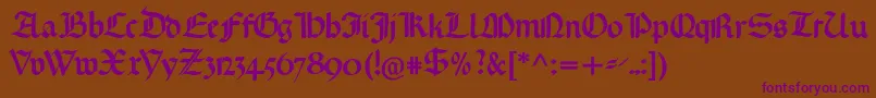 Gotischemissalschrift Font – Purple Fonts on Brown Background
