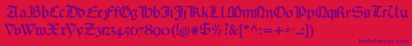 Gotischemissalschrift Font – Purple Fonts on Red Background