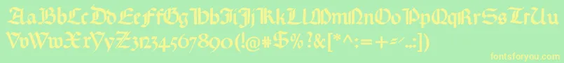 Gotischemissalschrift Font – Yellow Fonts on Green Background