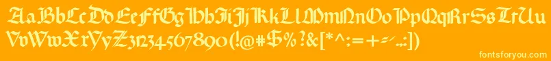 Gotischemissalschrift Font – Yellow Fonts on Orange Background