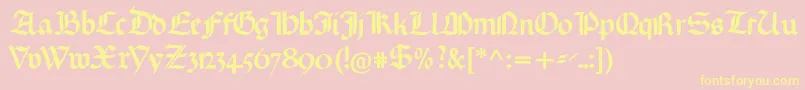 Gotischemissalschrift Font – Yellow Fonts on Pink Background