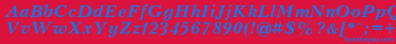 Petert Font – Blue Fonts on Red Background