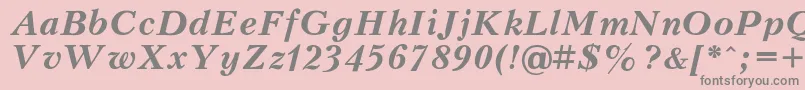 Petert-Schriftart – Graue Schriften auf rosa Hintergrund