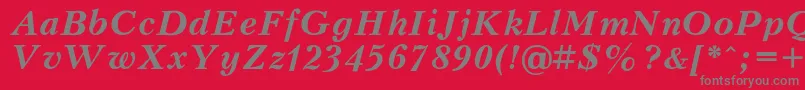 フォントPetert – 赤い背景に灰色の文字