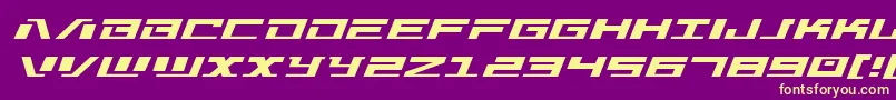フォントWarmachinexpand – 紫の背景に黄色のフォント