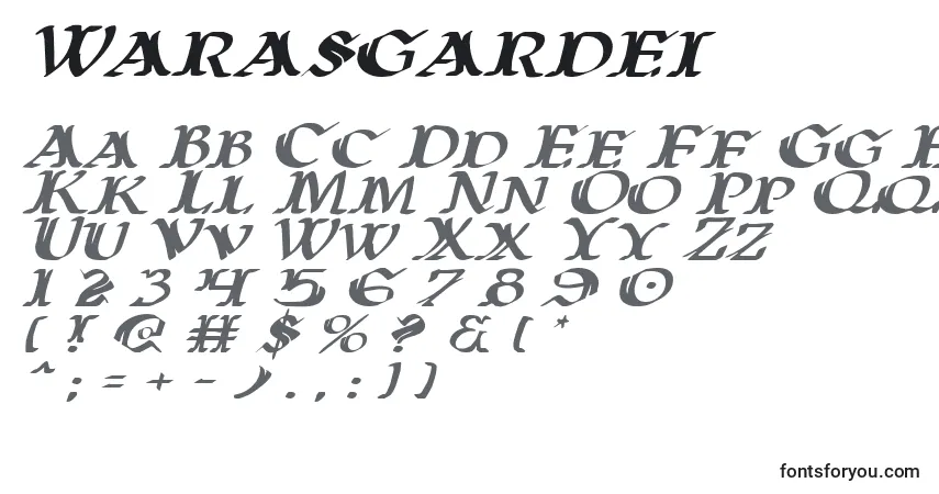 Schriftart Warasgardei – Alphabet, Zahlen, spezielle Symbole