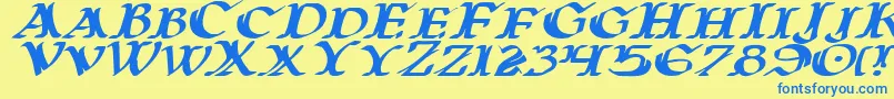 Warasgardei Font – Blue Fonts on Yellow Background