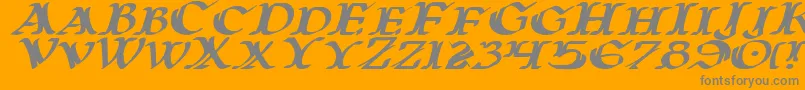 Czcionka Warasgardei – szare czcionki na pomarańczowym tle