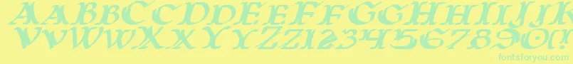 Warasgardei Font – Green Fonts on Yellow Background