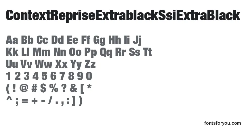 A fonte ContextRepriseExtrablackSsiExtraBlack – alfabeto, números, caracteres especiais