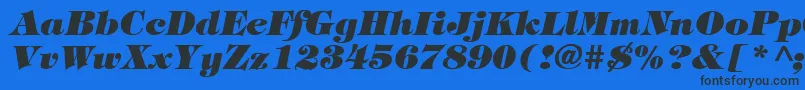 Fonte TiffanyHeavyItalic – fontes pretas em um fundo azul