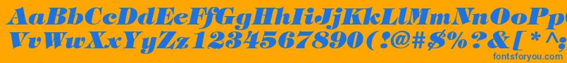 TiffanyHeavyItalic Font – Blue Fonts on Orange Background