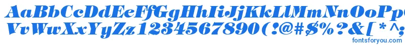 フォントTiffanyHeavyItalic – 白い背景に青い文字