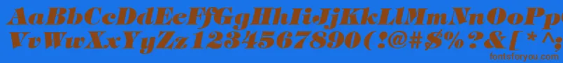 TiffanyHeavyItalic Font – Brown Fonts on Blue Background