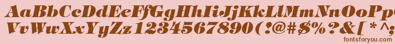 Lisätietoja TiffanyHeavyItalic-fontista TiffanyHeavyItalic-fontti – ruskeat fontit vaaleanpunaisella taustalla