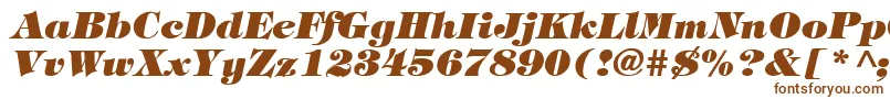 フォントTiffanyHeavyItalic – 白い背景に茶色のフォント