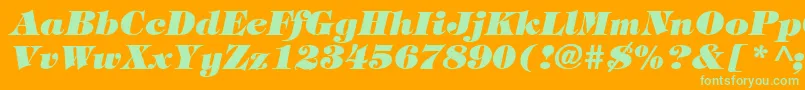 TiffanyHeavyItalic Font – Green Fonts on Orange Background