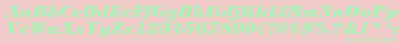 TiffanyHeavyItalic-Schriftart – Grüne Schriften auf rosa Hintergrund