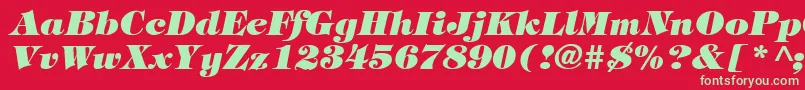 Saiba mais sobre a fonte TiffanyHeavyItalic Fonte TiffanyHeavyItalic – fontes verdes em um fundo vermelho