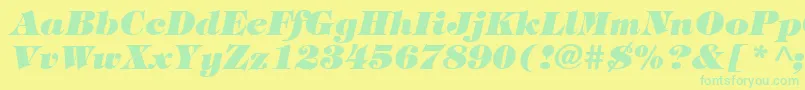 Czcionka TiffanyHeavyItalic – zielone czcionki na żółtym tle