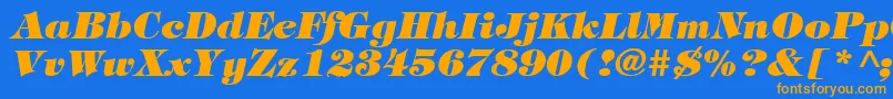 TiffanyHeavyItalic Font – Orange Fonts on Blue Background