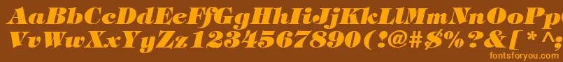 TiffanyHeavyItalic-fontti – oranssit fontit ruskealla taustalla