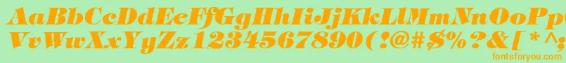 TiffanyHeavyItalic Font – Orange Fonts on Green Background