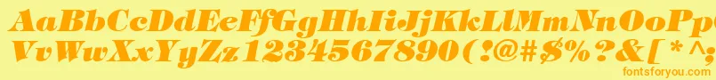TiffanyHeavyItalic Font – Orange Fonts on Yellow Background
