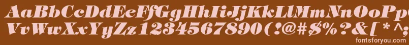 TiffanyHeavyItalic Font – Pink Fonts on Brown Background