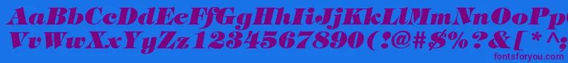 TiffanyHeavyItalic Font – Purple Fonts on Blue Background