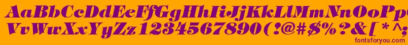 TiffanyHeavyItalic Font – Purple Fonts on Orange Background