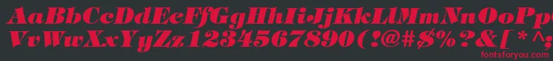 TiffanyHeavyItalic-Schriftart – Rote Schriften auf schwarzem Hintergrund