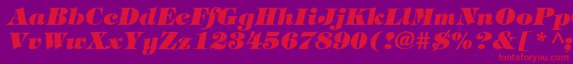 TiffanyHeavyItalic-fontti – punaiset fontit violetilla taustalla