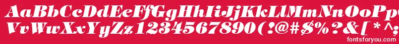 TiffanyHeavyItalic-Schriftart – Weiße Schriften auf rotem Hintergrund