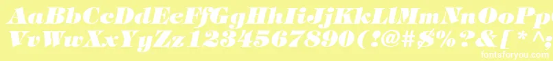 Шрифт TiffanyHeavyItalic – белые шрифты на жёлтом фоне