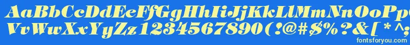 Fonte TiffanyHeavyItalic – fontes amarelas em um fundo azul