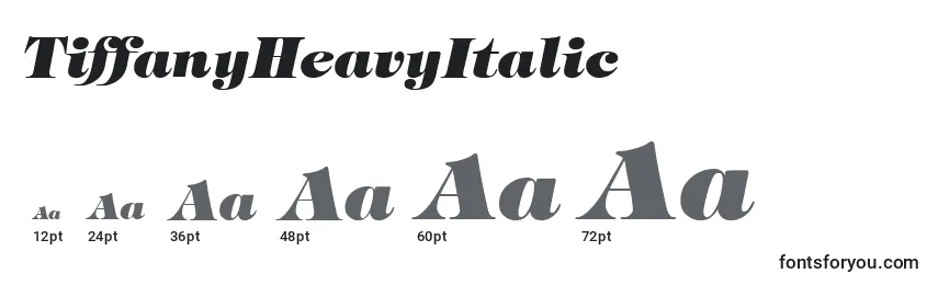 Размеры шрифта TiffanyHeavyItalic